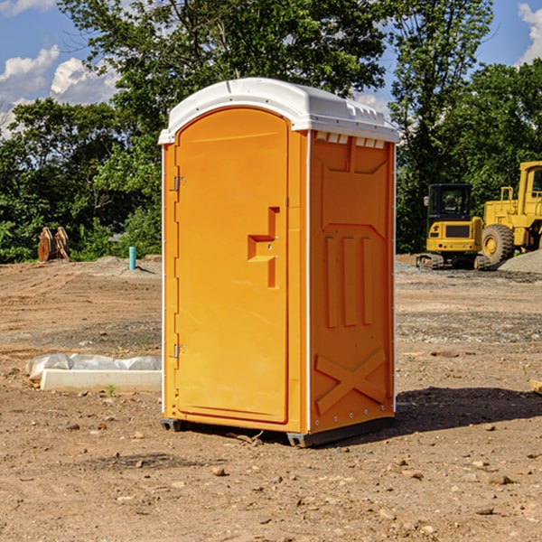 how often are the porta potties cleaned and serviced during a rental period in Brentford SD